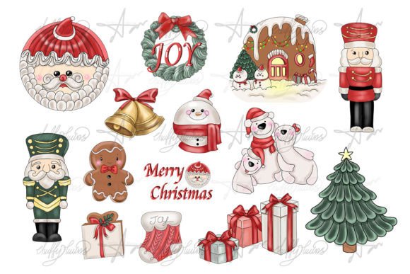 Christmas 16 PNG: Festive Illustrations for Branding