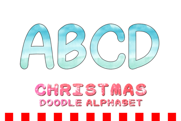 Christmas Doodle Alphabet Letter 127 Illustrations
