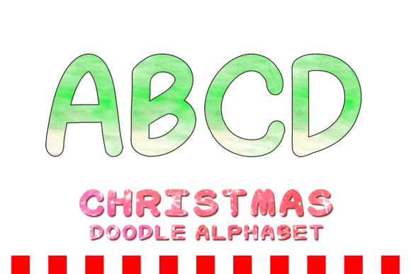 Christmas Doodle Alphabet Letter 136: Festive Illustrations