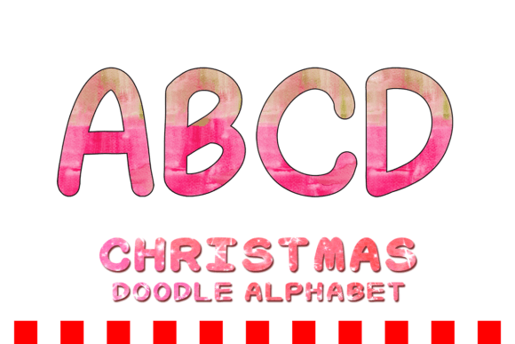 Christmas Doodle Alphabet Letter 151 Illustrations