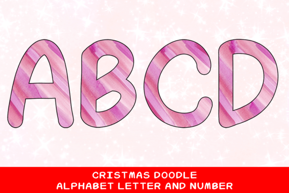 Christmas Doodle Alphabet Letter 53 Illustrations