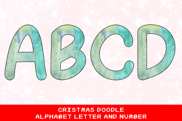 Christmas Doodle Alphabet Letter 57: Festive Illustrations