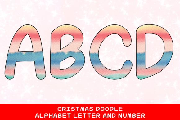 Christmas Doodle Alphabet Letter 59 Illustrations