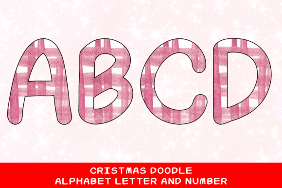 Christmas Doodle Alphabet Letter 99 Illustrations