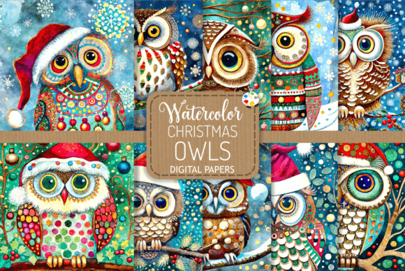 Christmas Owls: Watercolor Illustrations Review