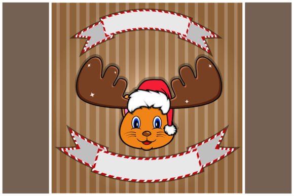 Cute Cat Head with Christmas Hat Illustrations Review