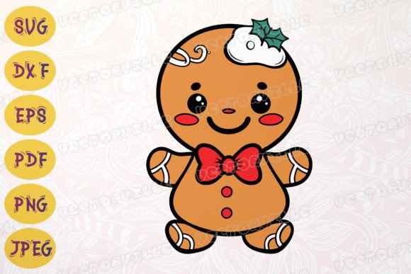 Gingerbread Man Outline SVG Christmas Illustrations