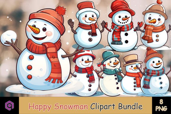 Happy Snowman Christmas Illustrations Review