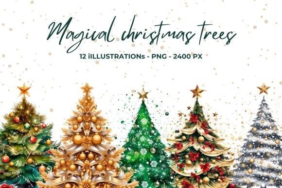 Magical Christmas Trees Illustrations Review