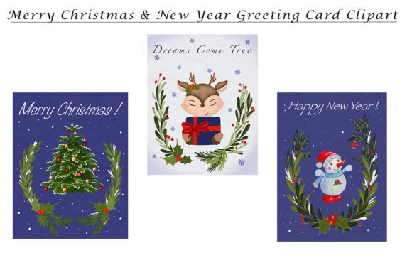 Merry Christmas Greeting Card Clipart: Illustrations Review