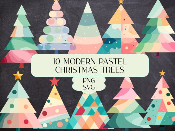 Modern Pastel Christmas Tree Illustrations Review