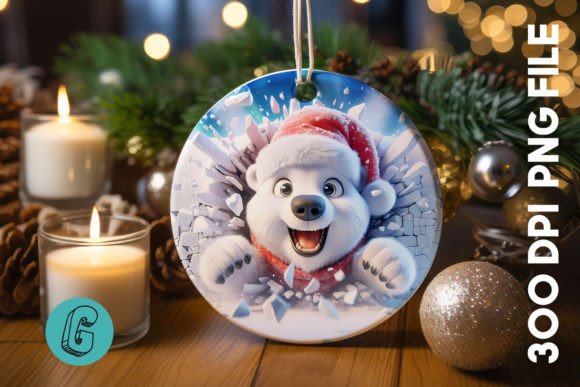 Polar Bear Ornament: Festive Illustrations