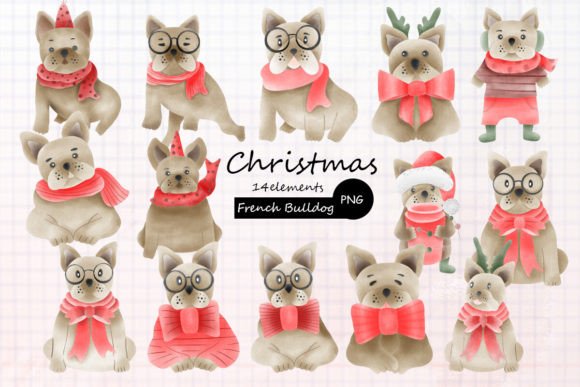 Review: Hand-drawn Christmas French Bulldog PNG