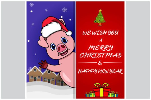 Review: Merry Christmas Card with Cute Pig Embroidery Design