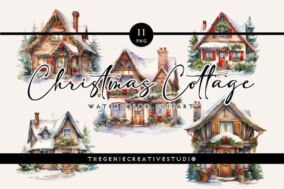 Review: Watercolor Christmas Cottage PNG Clipart