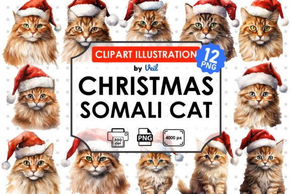 Reviewing the Christmas Somali Cat Clipart Bundle