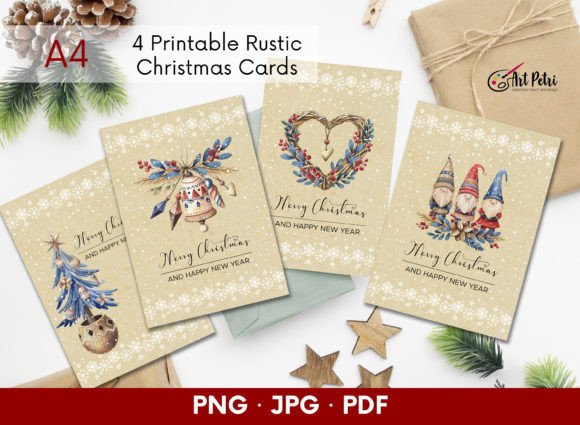 Rustic Christmas Cards: Printable Illustrations Review