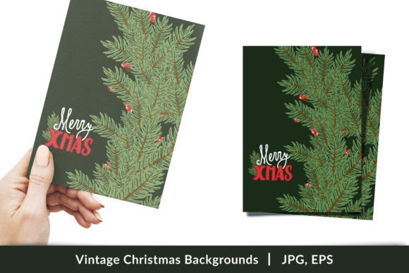 Vintage Christmas Backgrounds: Illustrations for Branding