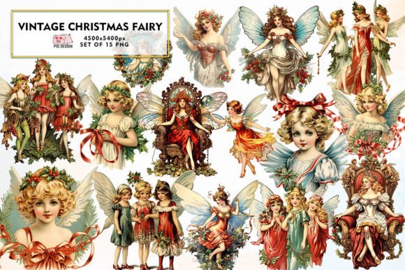 Vintage Christmas Fairy Clipart PNG: Illustrations Review