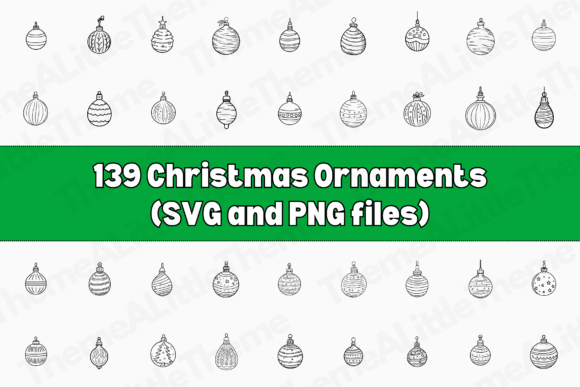 Vintage Christmas Ornaments Illustrations